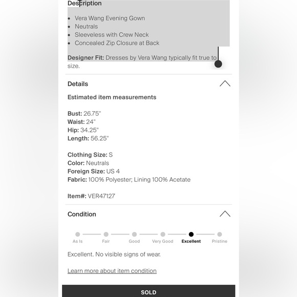 VERA WANG EVENING GOWN in chocolate - Picture 3 of 3